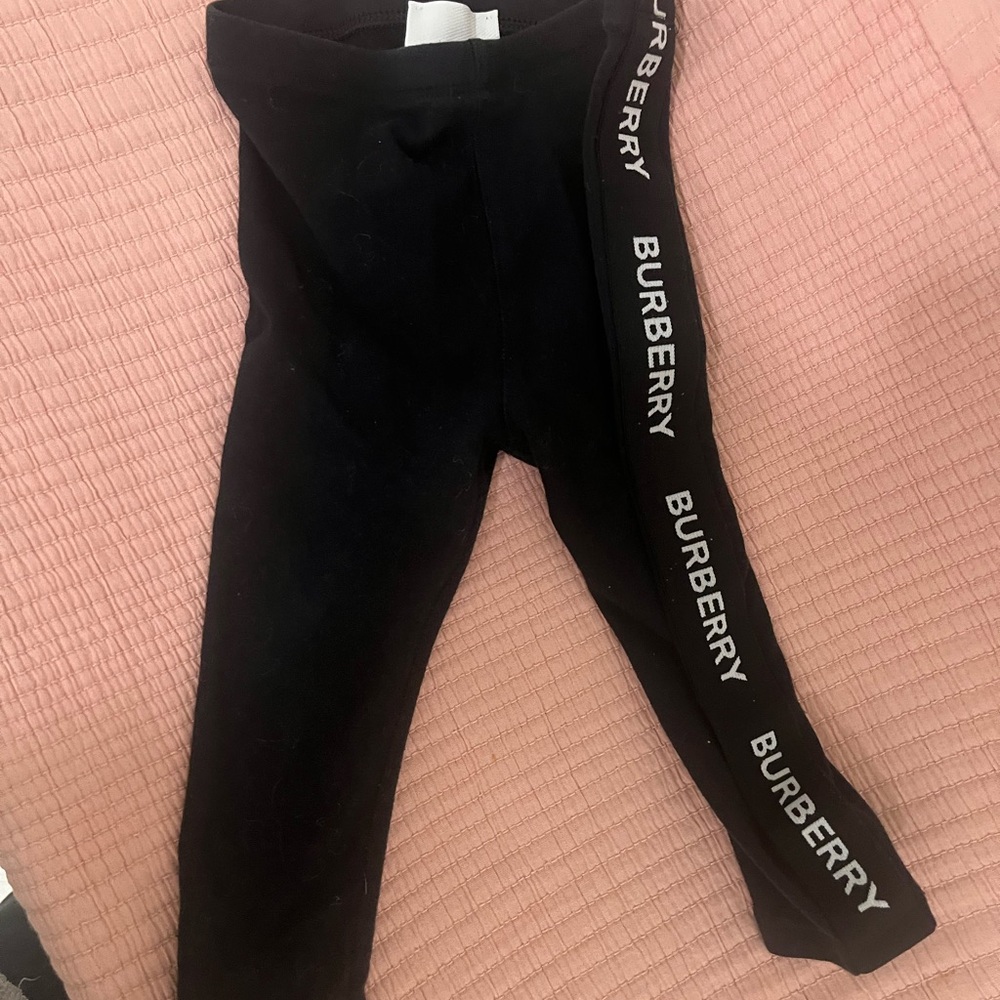 Burberry Kids Black Leggings size 12 months